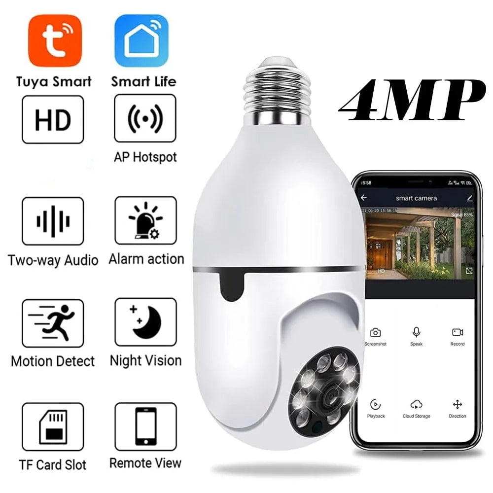 FOCO CAMARA CON GIRO DE 360° LA MAS COMPLETA CON SENSOR DE MOVIENTO Y SISTEMA DE ALARMA ADICIONAL! 🔥🔥