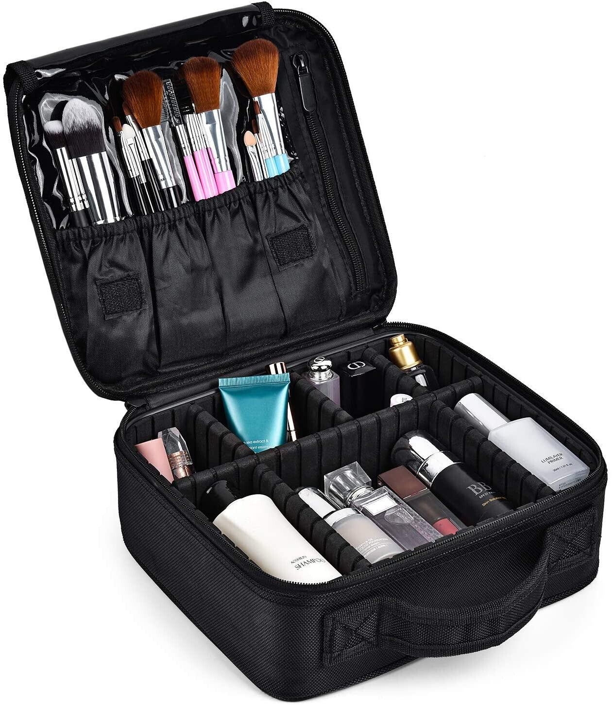 Estuche Organizador De Maquillajes Con Espejo Led