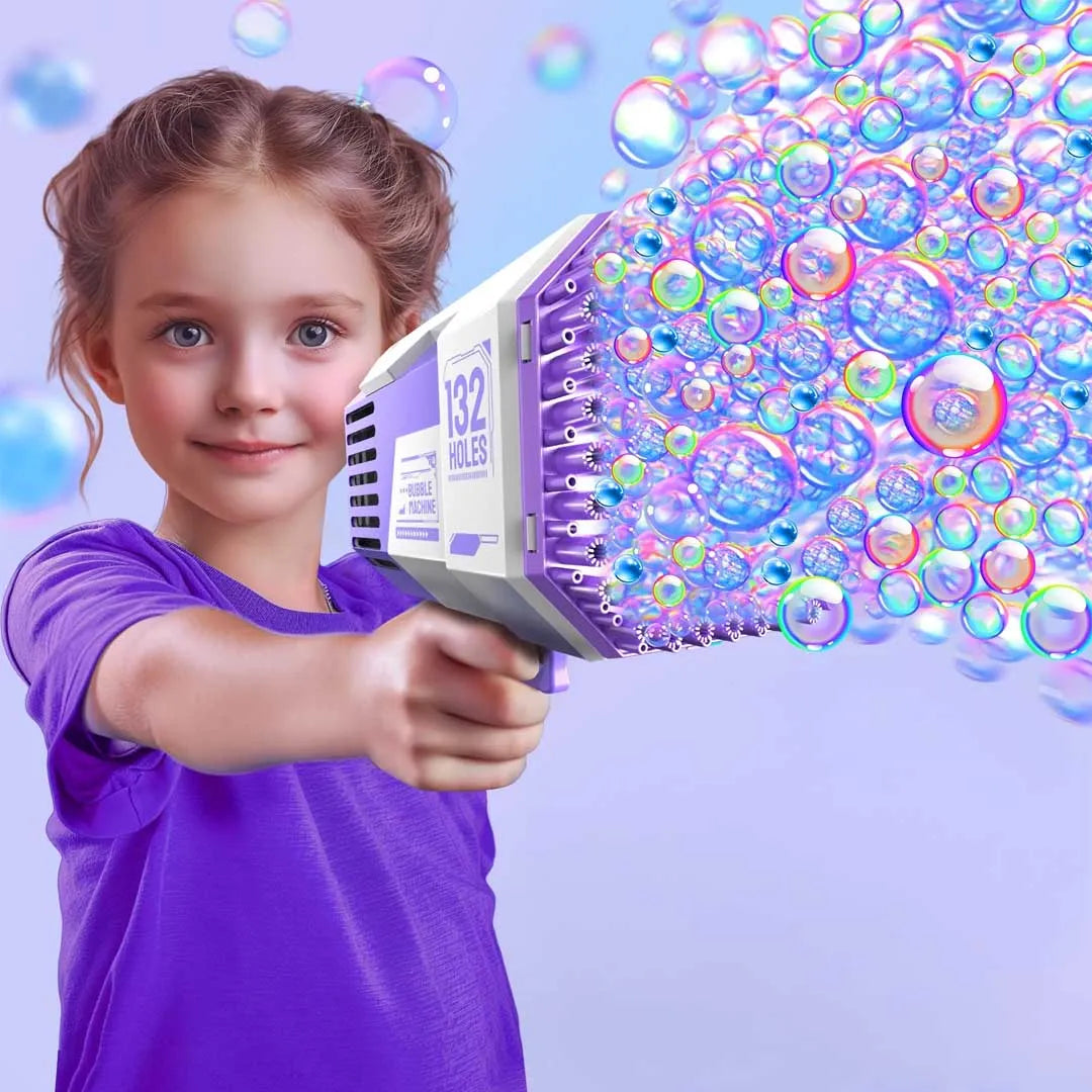pistola lanzadora de burbujas automatica bazooka con luces led , diversion sin limited