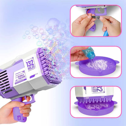 pistola lanzadora de burbujas automatica bazooka con luces led , diversion sin limited