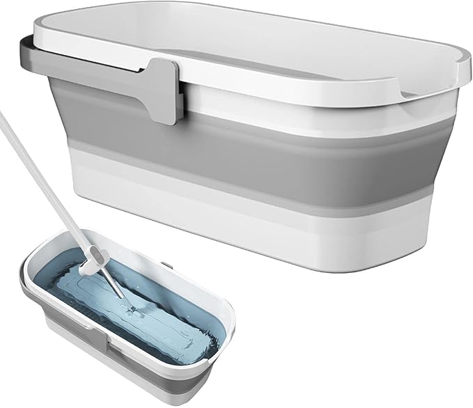MOPA PLANA DE MICROFIBRA Y BALDE PLEGABLE