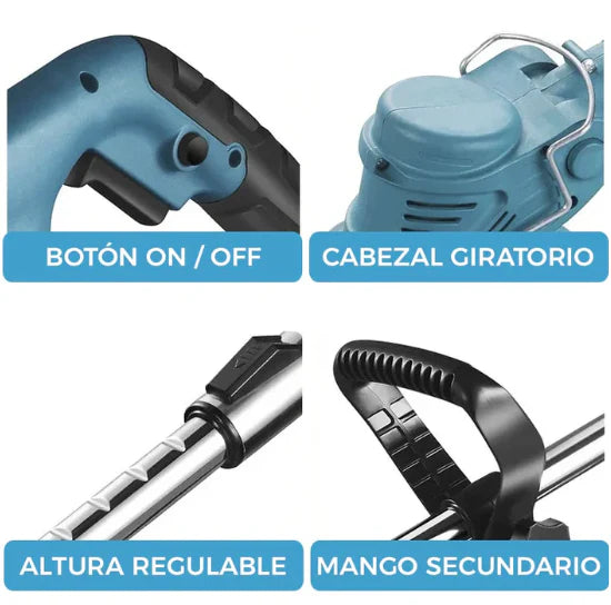 Cortadora Pasto Inalámbrica Tasbel™ con 2 Batería Litio 98V🎁