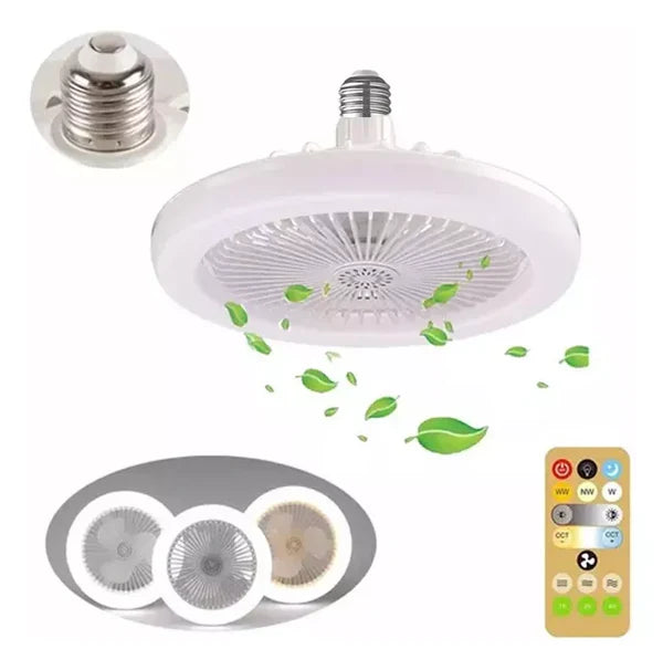 Ampolleta 3 en 1: Ventilador, Luz LED y Control Remoto + ENVIO GRATIS 🎁 Y PAGA EN 🏠