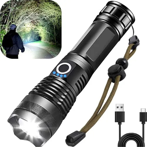 Linterna Táctica Led Brillante De 12000 Lm Recargable Tipo-c