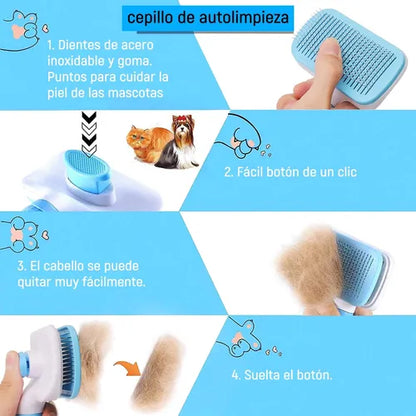 Cepillo Para Perros Y Gatos Con Expulsador De Pelo