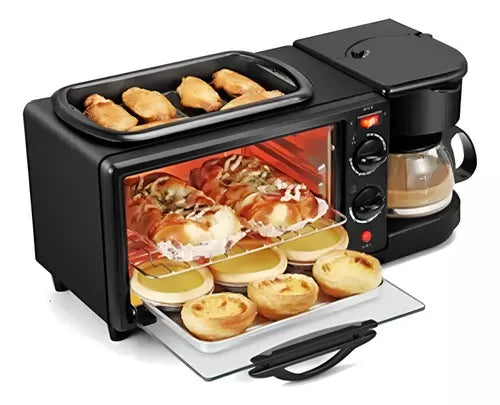 Horno Multifuncional Eléctrico 3en1 Sarten Cafetera & Horno