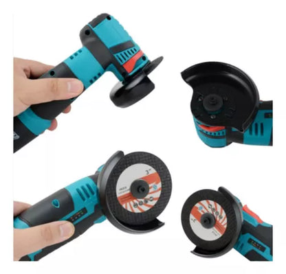 KIT MINI ESMERIL AMOLADORA + TALADRO INALAMBRICO 2 BATERIA