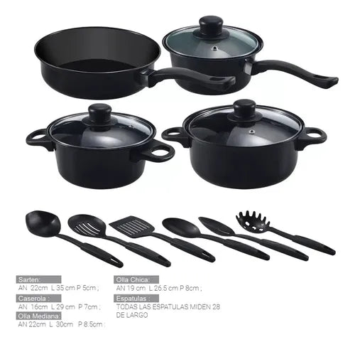 Juego De Ollas Cocina Antiadherente Set De 14 Piezas