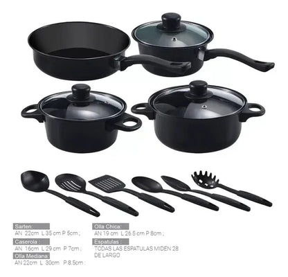 Juego De Ollas Cocina Antiadherente Set De 14 Piezas