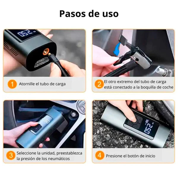 compresor de aire portatil con luz led
