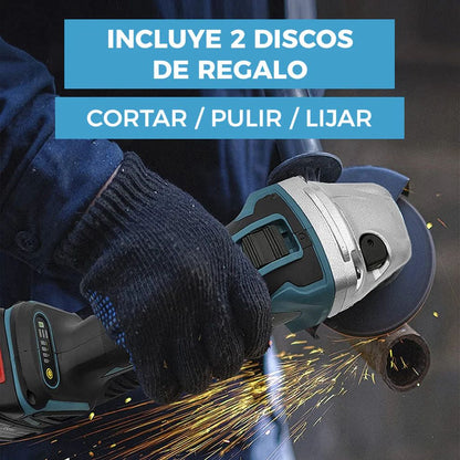 ESMERIL AMOLADORA ANGULAR  TASBEL™ INALÁMBRICO 98V | INCLUYE 2 DISCOS Y BATERÍAS DE REGALO 🎁