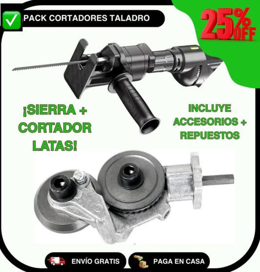 Pack de Adaptadores Para Taladro ! Cortador de Metal + Sierra Electrica+ Accesorio