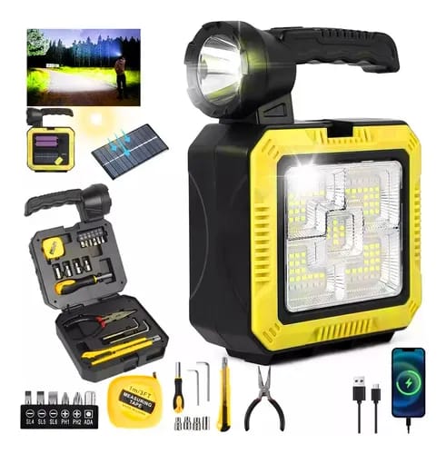 Linterna led solar portatil+Kit de Herrmientas.