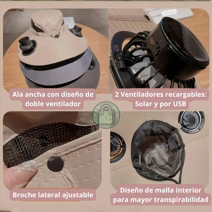 Sombrero Solar FreshFan – Ventilación Inteligente + Frescura Continua Todo el Día