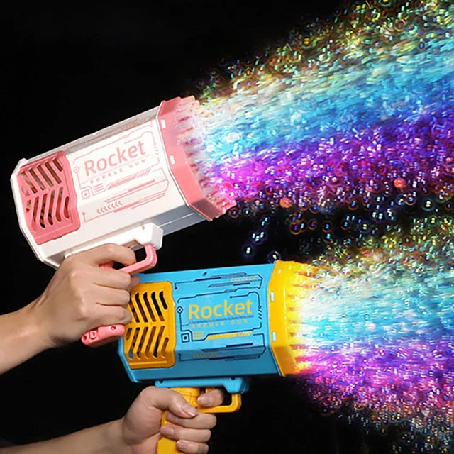 pistola lanzadora de burbujas automatica bazooka con luces led , diversion sin limited