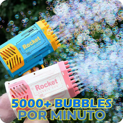 pistola lanzadora de burbujas automatica bazooka con luces led , diversion sin limited