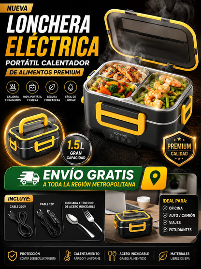 LONCHERA ELECTRICA ALUMINIO TERMICA CALENTADOR PORTATIL