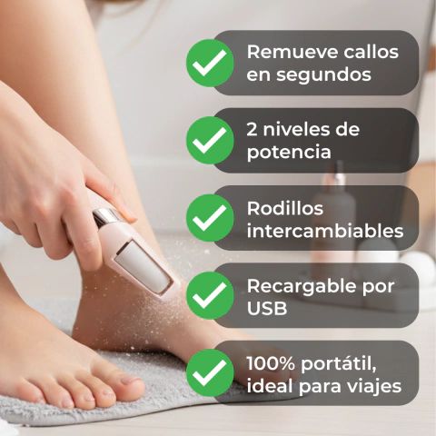 REMOVEDOR ELECTRICO DE CALLOS PARA PIES RECARGABLE