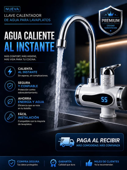 llave Calentador de Agua para Lavaplatos
