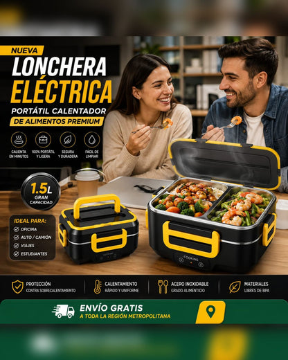 LONCHERA ELECTRICA ALUMINIO TERMICA CALENTADOR PORTATIL
