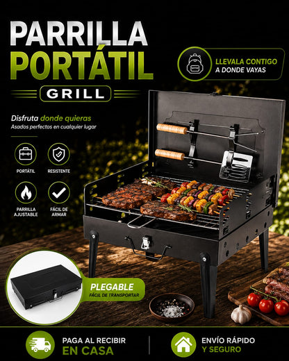 Parrilla Parrillera Para Asado Plegable Portatil