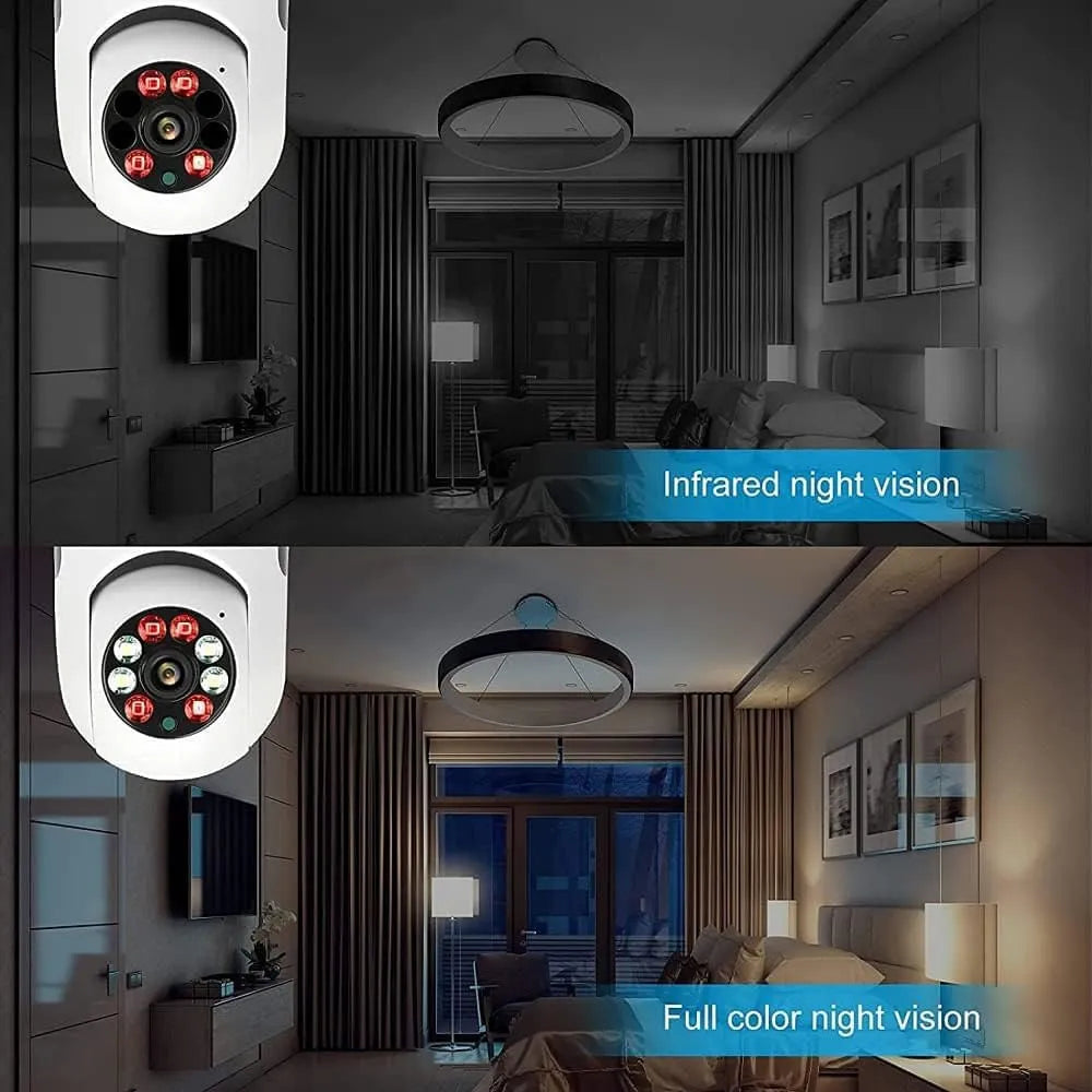 FOCO CAMARA CON GIRO DE 360° LA MAS COMPLETA CON SENSOR DE MOVIENTO Y SISTEMA DE ALARMA ADICIONAL! 🔥🔥