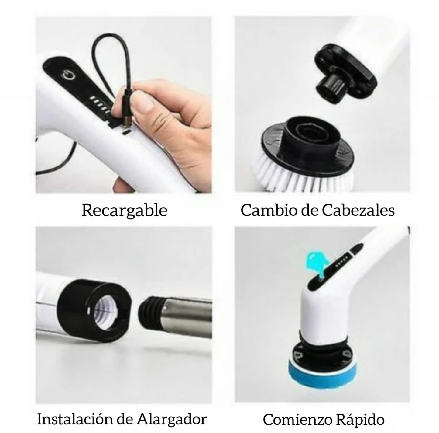 CEPILLO LIMPIEZA ELÉCTRICO INALÁMBRICO 7 EN 1 MULTIUSO PARA HOGAR