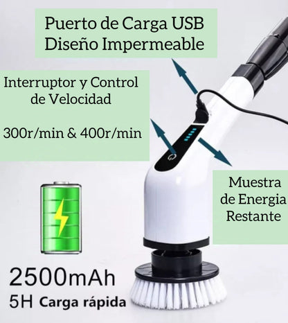 CEPILLO LIMPIEZA ELÉCTRICO INALÁMBRICO 7 EN 1 MULTIUSO PARA HOGAR