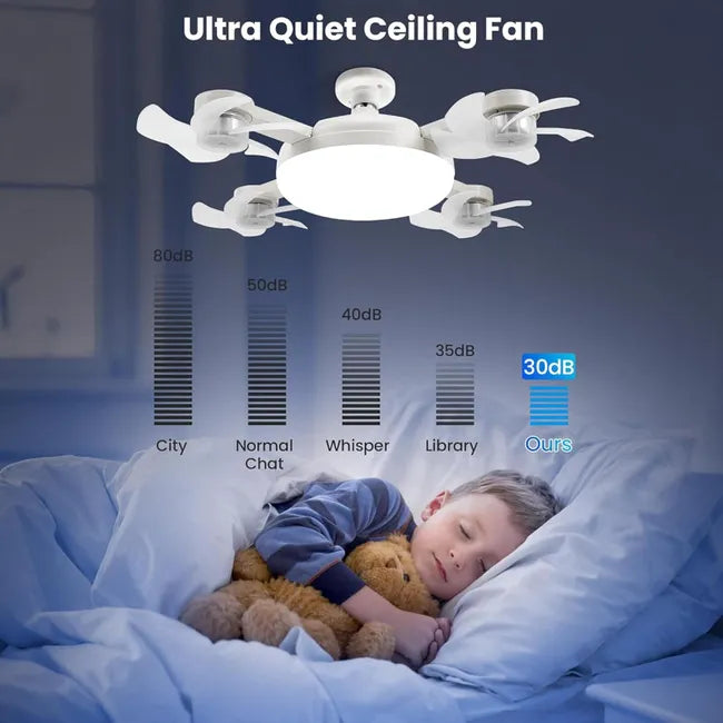 Foco Ventilador De Techo Estilo Drone Moderno Con Control Remoto